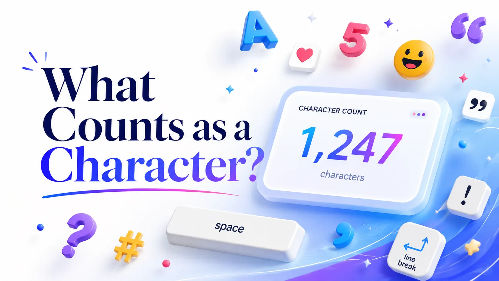 Visual guide showing what types of characters count toward text limits